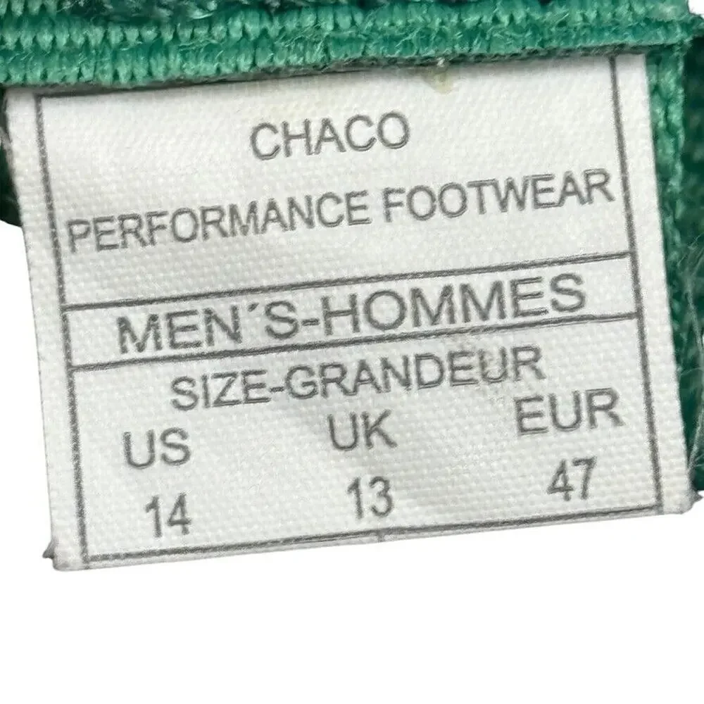 Chaco Chillos Slide Navy Green Mens Sandals Sporty Summer Shoes Flip Flops sz 14